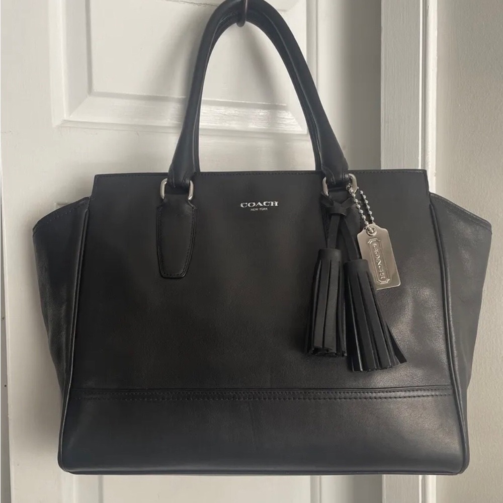 Authentic COACH Legacy Candace Black Leather Carryall Large Purse Bag/Tote